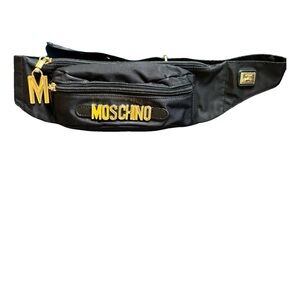 Moschino Belt Bag in Black with Gold Details